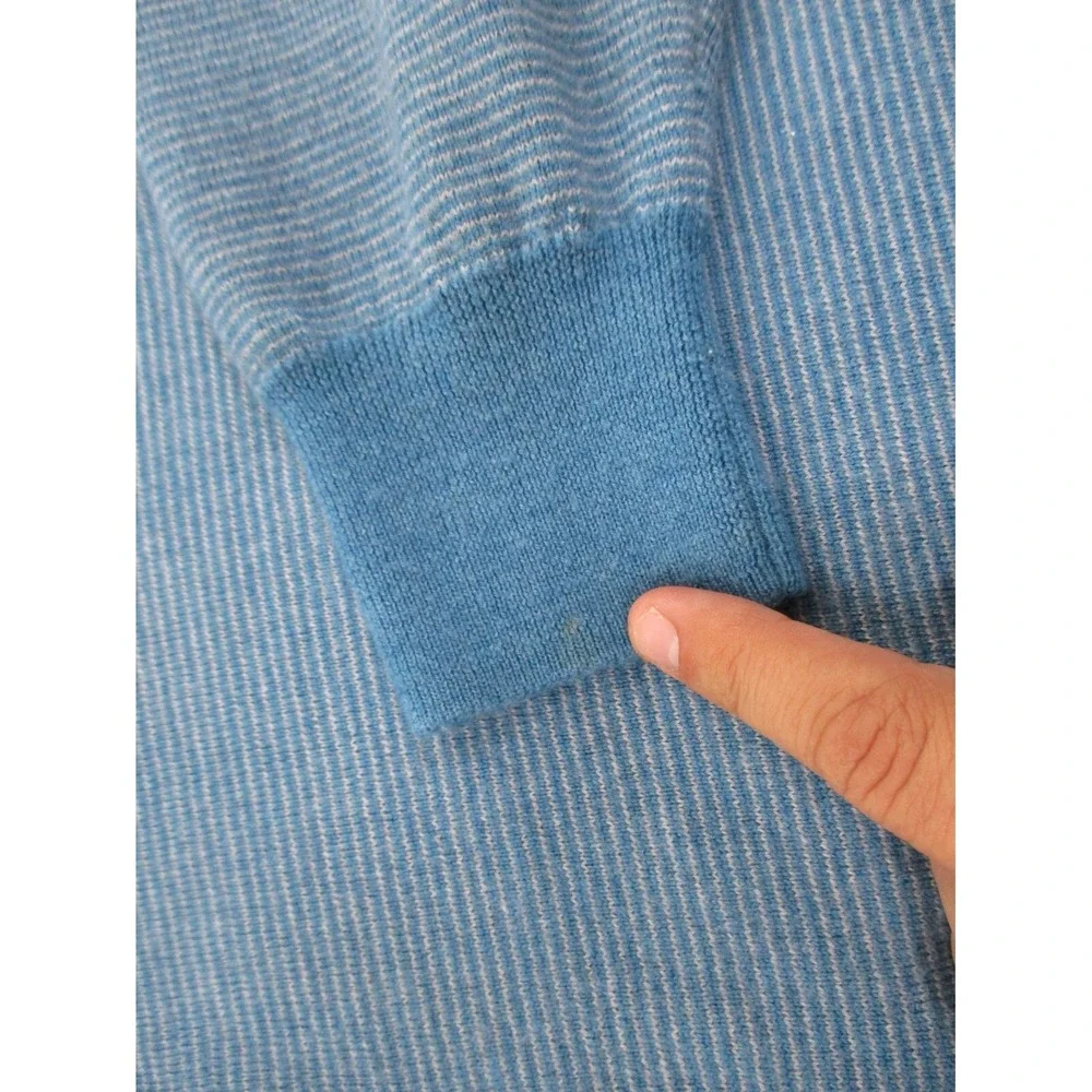 Peter Millar Sweater Mens Extra Large Blue 1/4 Zip 100% Merino Wool Hiking A2